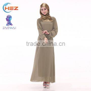 Zakiyyah 690 Muslim Plus Size Long Dress With Belt Silk Route Abaya in Solid Color Women Clothing in Malaysia photo-5