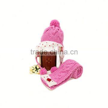 Hat Set With Scarf Teenagers Mini Knitted Crochet Hat