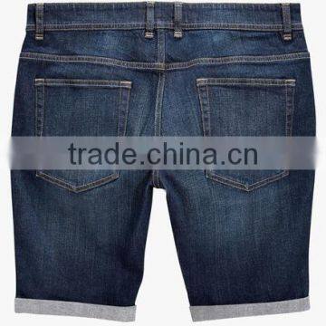 Mens Denim Acid Washed Distressed Blank Denim Shorts Jeans photo-2