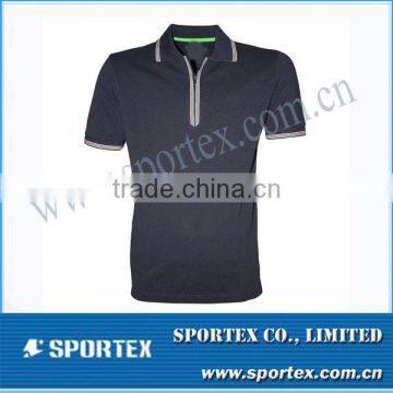 2015 Hot-sell Top Quality New Design Half Zipper Golf T-Shirt MZ0163