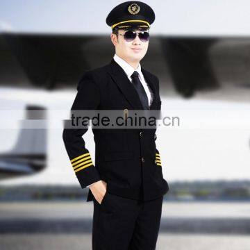 Juqian OEM Tailor made Good looking Mens airline pilot uniform pilot military uniform