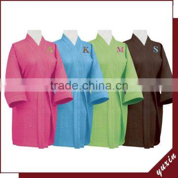 cotton robe kimono waffle robe weave bath robe bathrobe WR0107