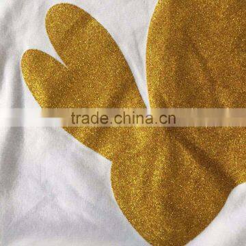 2016 New Baby Ester Day Bunny Gold Sequins Short Sleeves Girls Easter Outfits Dress Set Summer Outfits With Matching Accessories photo-2