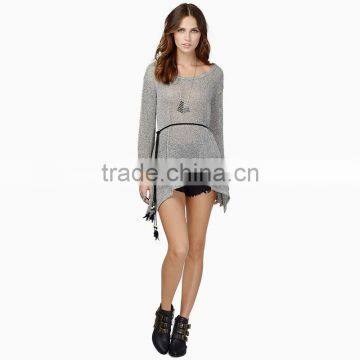 Women's spring and autumn hollow mesh long sleeve t-shirt