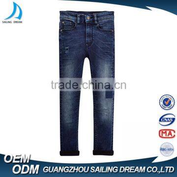 2017 Factory Price Hot Sale Straight Regular High Waist Jeans Trousers Pants for Kids photo-2