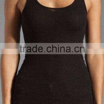 2x1 Ribbed Modal Cotton Tank Tops in Black photo-3