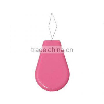 Fuchsia Teardrop Shaped Steel Bow Wire Needle Threader Stitch Insert Tool For Hand &Machine Sewing