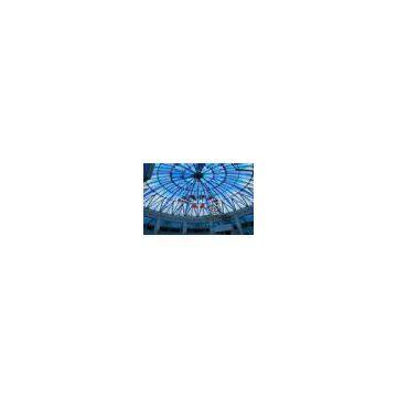 Colored Flat / Curved Tempered Glass For Skylight Decorative CE