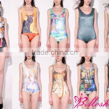 Wholesale 2014 Women Swimsuits Digital Printing Large Stock Swimswear