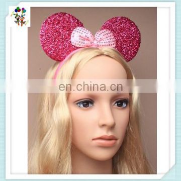 Hen Party Alice Band Glitter Sparkly Mouse Ears Headbands with Bow HPC-0777