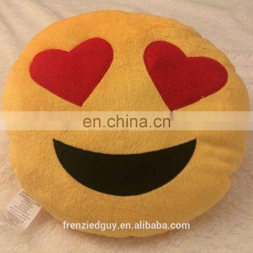 customiz plush Heart-eye emoji pillow