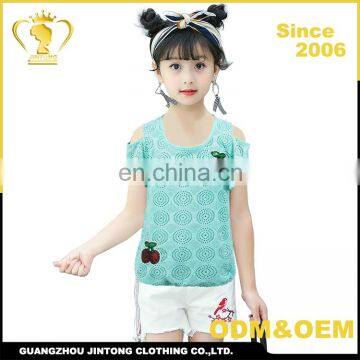 Guangzhou Supplier Multicolor baby girl t shirts designs clothes t-shirt