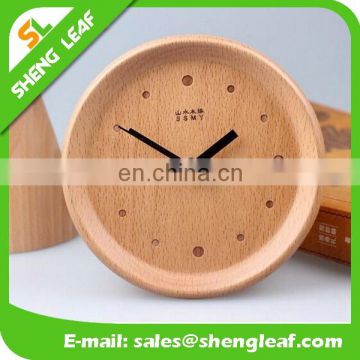 Landscape process Solid wood concave desk clock alarm clock