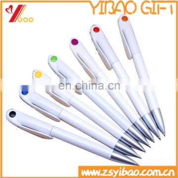 White color Plastic ball-point in pad printing for black/blue ink