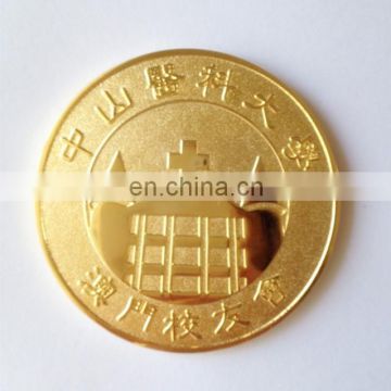 Replica gold coins with engraved logo for collection