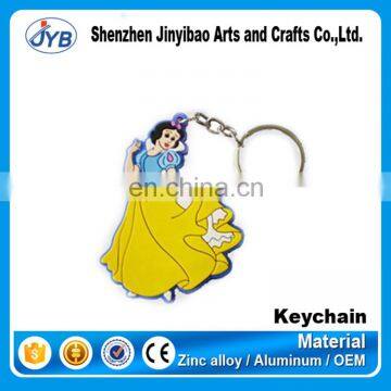 Promotional gift Snow white PVC key chain 3d pvc keychain Cartoon soft keychain