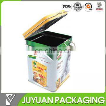 Alibaba China wholesale 105x105x155MM food safe empty metal tin can container with metal lock closing