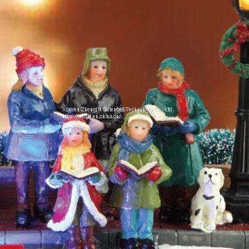 8“ B/O LED Choir Scene Christmas House Souvenir Figurines Souvenir With Cheap Christmas Gift Souvenir photo-2