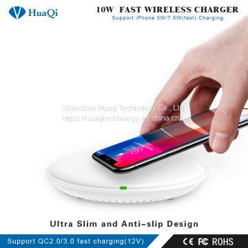 10W Fast Qi Wireless Charger Charging Pad for IPhone/Samsung/LG/Nokia/Huawei/Xiaomi photo-2