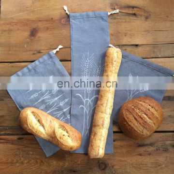 Natural Linen Bread Bags 2-Pack 11 x 15" Ideal for Homemade Bread Unbleached Reusable Food Storage for wedding/Bakery & Baguette