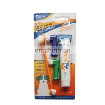 Pet toothpaste Dog toothpaste toothbrush Set Dog mouth cleanser Four-piece set for cat and dog