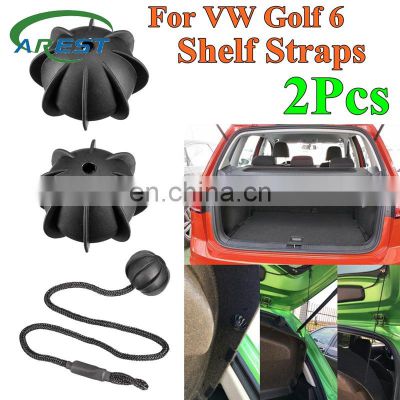 2Pc Hatchback Parcel Shelves Trunk Lid Back Shelf String Holding Strap Rope SmallBall For VW Golf 6 GTI R20 MK5 1K6 863 447 A