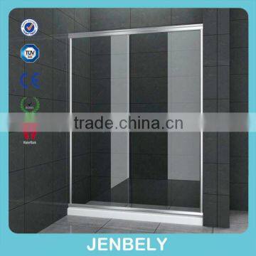 Two-glass sliding shower screen with handle