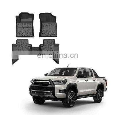 All Weather Anti Slip Waterproof Bacterial Left Rudder Cabin Tpe Car Floor For Toyota Hilux Revo/Rocco 2021