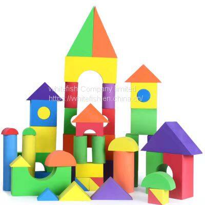 colorful wooden tumbling tower building blocks