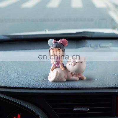 Instagram Creative Girl Heart Lovely Head Doll Car Small Decorations