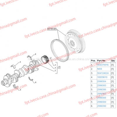 FPT IVECO CASE Cursor9 F2CFE614A*B041/F2CGE614F*V004 5802431166 Crankshaft tile Repair Kit (red)2996584/2996586/2996588/2996589