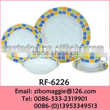 20pcs Round Shape Daily Use Personalized Hot Sale Oversized Ceramic Dinnerware Sets