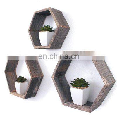 Rustic Farmhouse Floating Hexagon Shelves