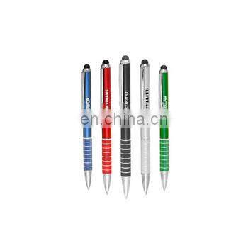 Promotional 2 in 1 Metal Ball Point Pen Rubber Tip Stylus Pen