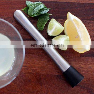 Affordable compete Price Long Cocktail Handy Stainless Steel Bar Cocktail Muddler