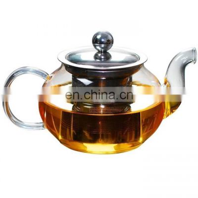 Glass Teapot With Stainless Steel Infuser, Kettle for Blooming and Loose Leaf Teapot