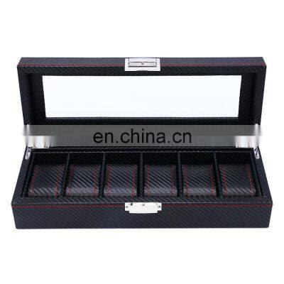 6 Slots Black Watch Box Watch Storage Box Display Watch Organizer Box photo-5