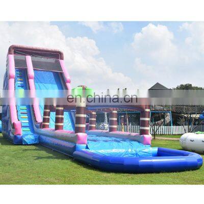 New arrival large size water park dry or wet inflatable water slide with pool