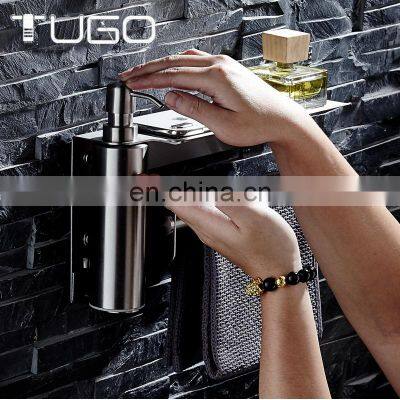 Home latest Bathroom Accessories shower wall-mounted paper holder phone shelf manual Liquid Soap pump Dispenser Stainless Steel