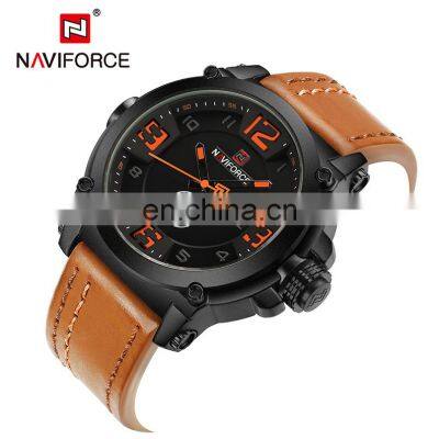 NAVIFORCE 9099 Luxury Men Military Sports Quartz Watches 30M Waterproof Leather Band Wristwatch 3D Dial Creative Calendar Clock photo-4