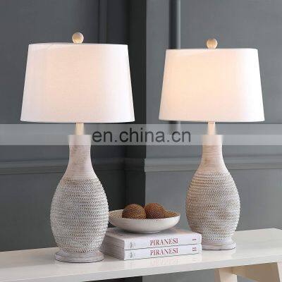 Hot Sell American Vintage Table Lights for Living Room Hotel Home Decoration Top White Pot Ceramic Table Lamp photo-5
