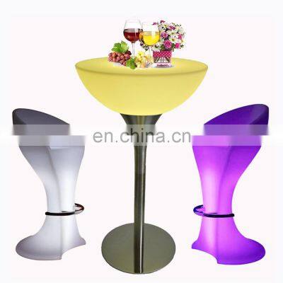 glowing cocktail event party wedding led bar tables and chairs square stand up bar tables