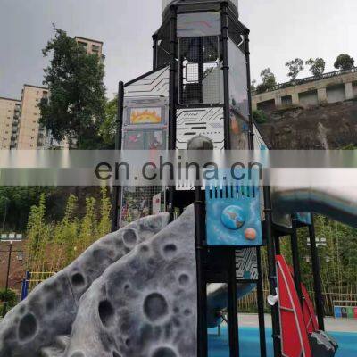 Combines PE Wooden Outdoor Playground and Customized Amusement Equipment Stainless Steel Slide photo-2