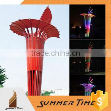 Stahinless steel light sculpture for plazza decoration