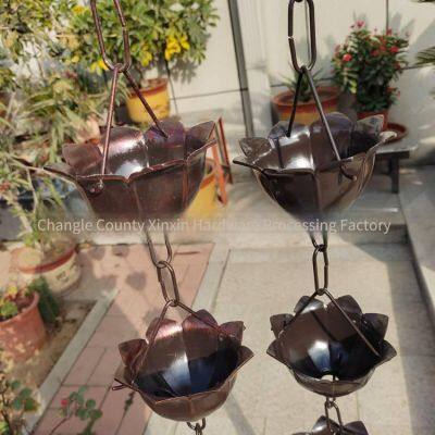 Rain Chimes for Corridor Pavilions and Drainage Chains for Parks, Finished Metal Rain Chains photo-3