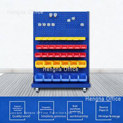 Heavy Duty 4-Layer Mobile Tool Station | High-Capacity Rolling Double-Sided Pegboard | for Factory 5S