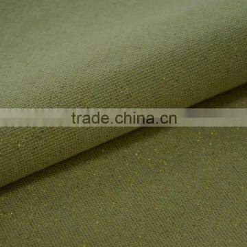 linen cotton fabric with gold color lurex