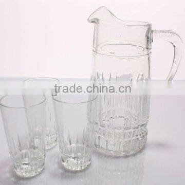 Glass pitcher and glass tumbler set