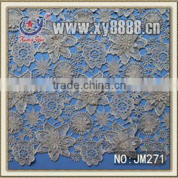 Luxury fashion golden metallic yarn lace