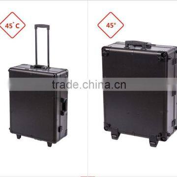 Professional Classic Black Aluminum Makeup Trolley Case With Bluetooth Lighted Mirror photo-4